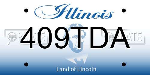 409TDA Illinois License Plate