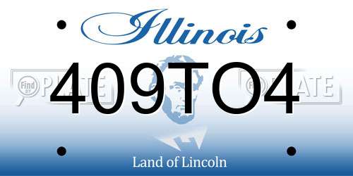 409TO4 Illinois License Plate