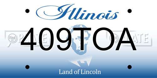 409TOA Illinois License Plate