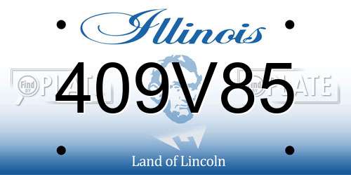 409V85 Illinois License Plate