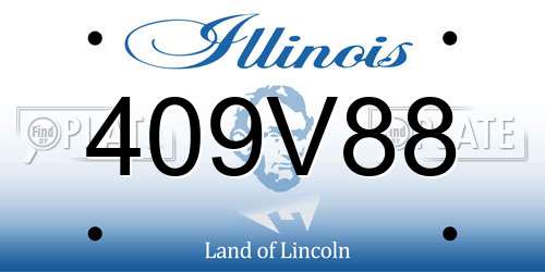 409V88 Illinois License Plate
