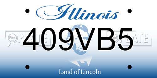 409VB5 Illinois License Plate