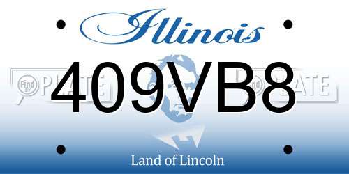 409VB8 Illinois License Plate