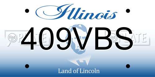 409VBS Illinois License Plate