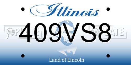 409VS8 Illinois License Plate