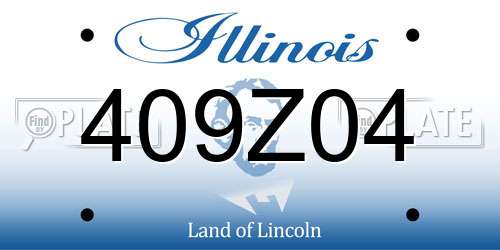 409Z04 Illinois License Plate