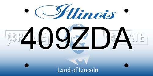 409ZDA Illinois License Plate