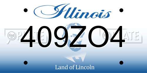 409ZO4 Illinois License Plate