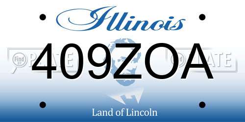 409ZOA Illinois License Plate