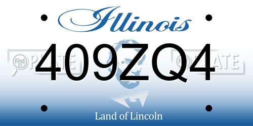 409ZQ4 Illinois License Plate