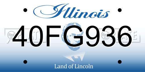 40FG936 Illinois License Plate