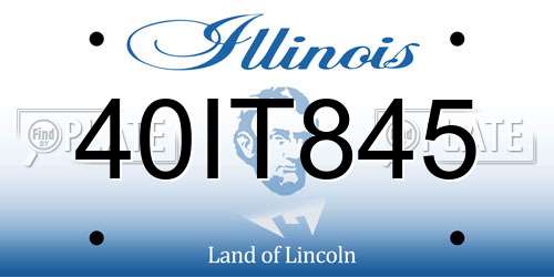 40IT845 Illinois License Plate