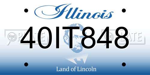 40IT848 Illinois License Plate
