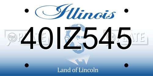 40IZ545 Illinois License Plate