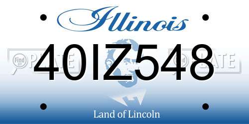 40IZ548 Illinois License Plate