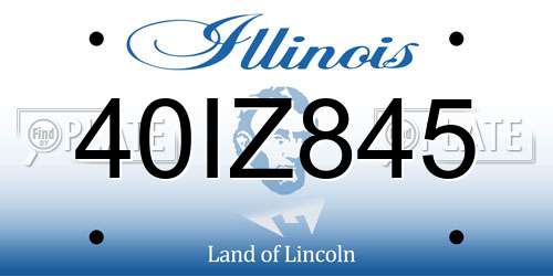 40IZ845 Illinois License Plate