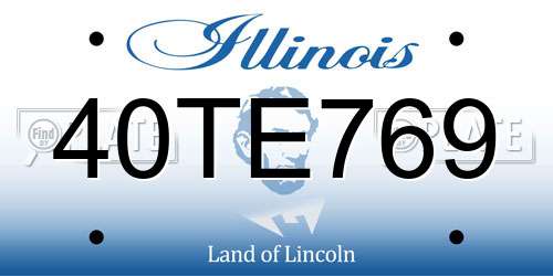 40TE769 Illinois License Plate