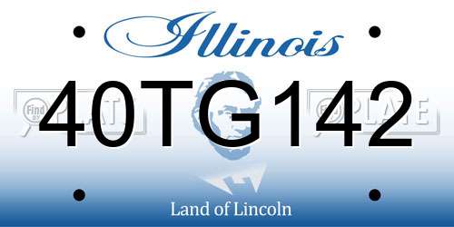 40TG142 Illinois License Plate