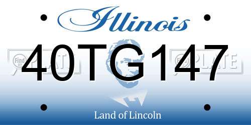 40TG147 Illinois License Plate
