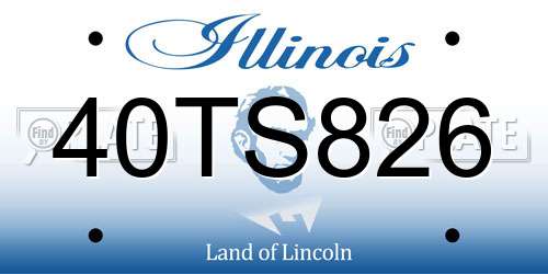 40TS826 Illinois License Plate
