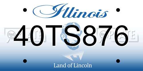 40TS876 Illinois License Plate