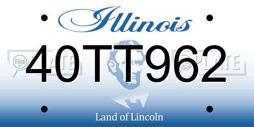 40TT962 Illinois License Plate