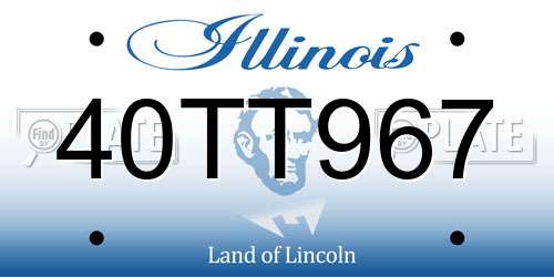 40TT967 Illinois License Plate