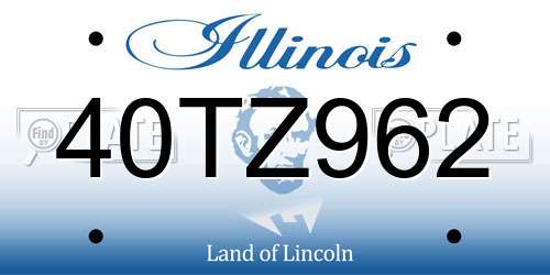 40TZ962 Illinois License Plate