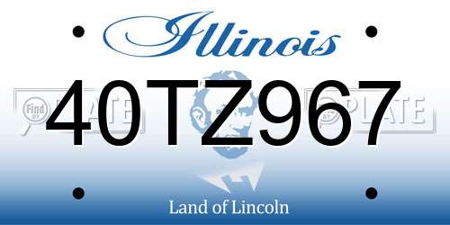 40TZ967 Illinois License Plate