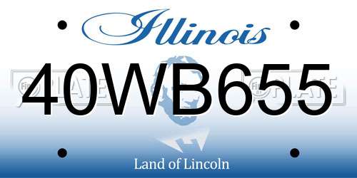 40WB655 Illinois License Plate