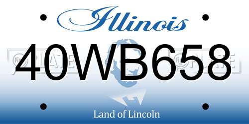 40WB658 Illinois License Plate