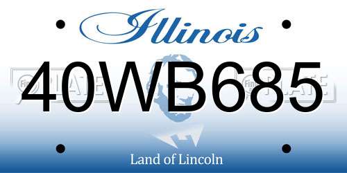 40WB685 Illinois License Plate