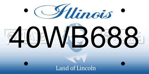 40WB688 Illinois License Plate