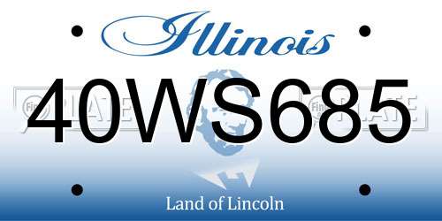 40WS685 Illinois License Plate