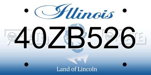 40ZB526 Illinois License Plate