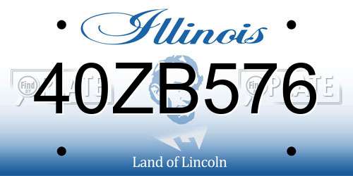 40ZB576 Illinois License Plate
