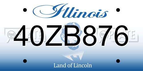 40ZB876 Illinois License Plate