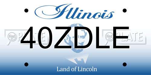 40ZDLE Illinois License Plate