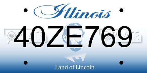 40ZE769 Illinois License Plate