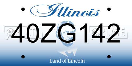 40ZG142 Illinois License Plate