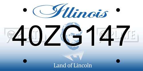 40ZG147 Illinois License Plate
