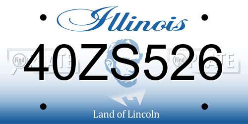 40ZS526 Illinois License Plate