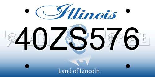 40ZS576 Illinois License Plate