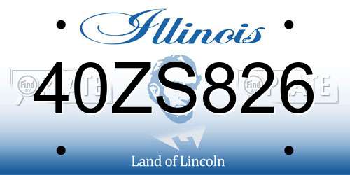 40ZS826 Illinois License Plate