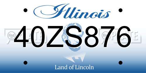 40ZS876 Illinois License Plate