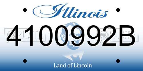 4100992B Illinois License Plate