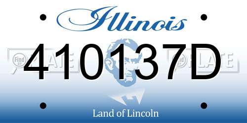 410137D Illinois License Plate