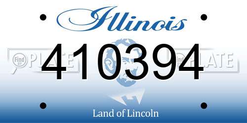 410394 Illinois License Plate