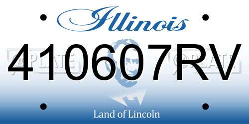 410607RV Illinois License Plate