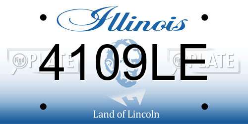 4109LE Illinois License Plate